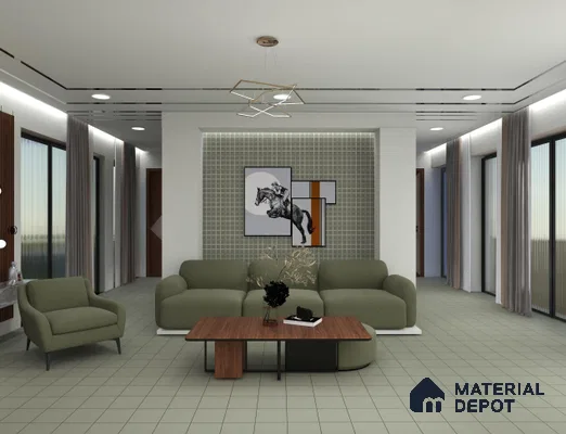 Subway Wall & Floor Tile TL 06047 Doric Sage Plain 200 x 200 mm Vitrified Matte Finish - 9 mm | Ideal For Bathroom, Kitchen | 2 mm Spacer is Mandatory | Please Expect a Slight Variation of Pattern (Sample)