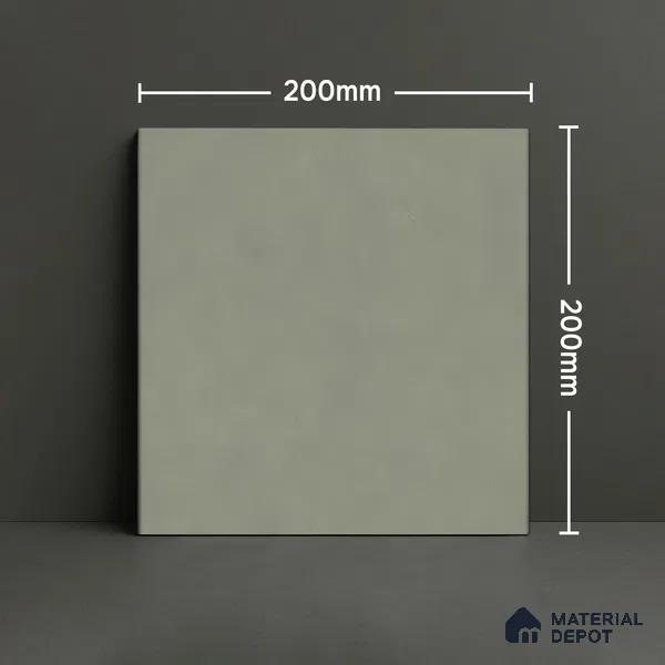 Subway Wall & Floor Tile TL 06047 Doric Sage Plain 200 x 200 mm Vitrified Matte Finish - 9 mm | Ideal For Bathroom, Kitchen | 2 mm Spacer is Mandatory | Please Expect a Slight Variation of Pattern (Sample)
