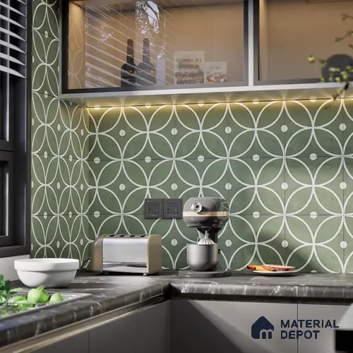Moroccan Wall & Floor Tile TL 06054 B Greek Decor 200 x 200 mm Vitrified Matte Finish - 9 mm | Ideal For Living Room, Bathroom, Kitchen | 2 mm Spacer is Mandatory | Please Expect a Slight Variation of Pattern
