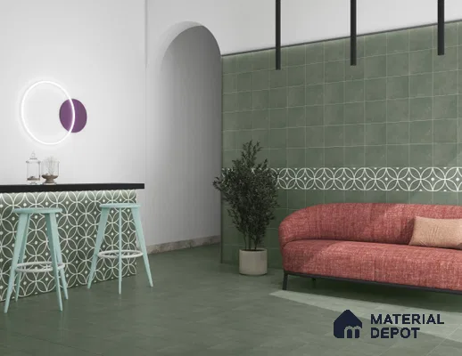 Moroccan Wall & Floor Tile TL 06054 B Greek Decor 200 x 200 mm Vitrified Matte Finish - 9 mm | Ideal For Living Room, Bathroom, Kitchen | 2 mm Spacer is Mandatory | Please Expect a Slight Variation of Pattern (Sample)