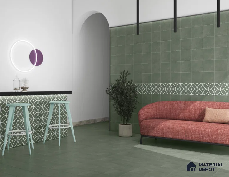 Moroccan Wall & Floor Tile TL 06054 B Greek Decor 200 x 200 mm Vitrified Matte Finish - 9 mm | Ideal For Living Room, Bathroom, Kitchen | 2 mm Spacer is Mandatory | Please Expect a Slight Variation of Pattern (Sample)