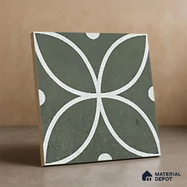 Moroccan Wall & Floor Tile TL 06054 B Greek Decor 200 x 200 mm Vitrified Matte Finish - 9 mm | Ideal For Living Room, Bathroom, Kitchen | 2 mm Spacer is Mandatory | Please Expect a Slight Variation of Pattern (Sample)