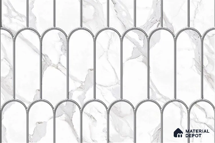 Patterned Wall Tile  TL 06242  18 x 12 inch - Ceramic Glossy Finish -7 mm  | Suitable for Kitchen