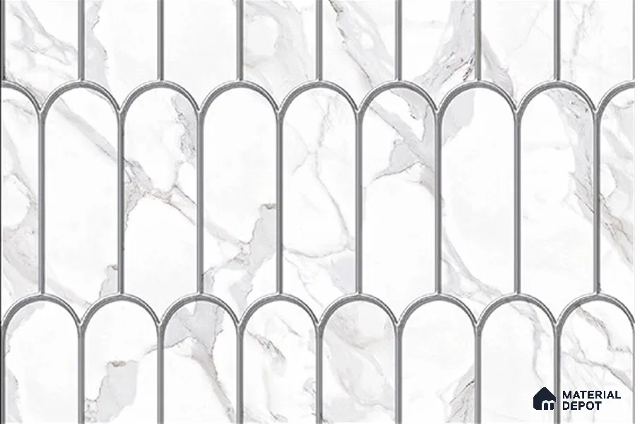 Patterned Wall Tile TL 06242 18 x 12 inch - Ceramic Glossy Finish -7 mm | Suitable for Kitchen