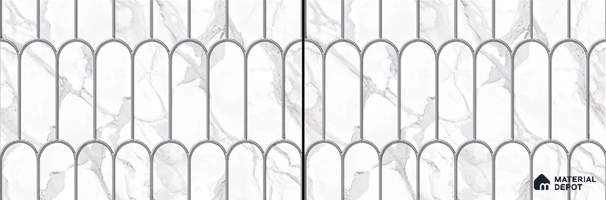 Patterned Wall Tile  TL 06242  18 x 12 inch - Ceramic Glossy Finish -7 mm  | Suitable for Kitchen