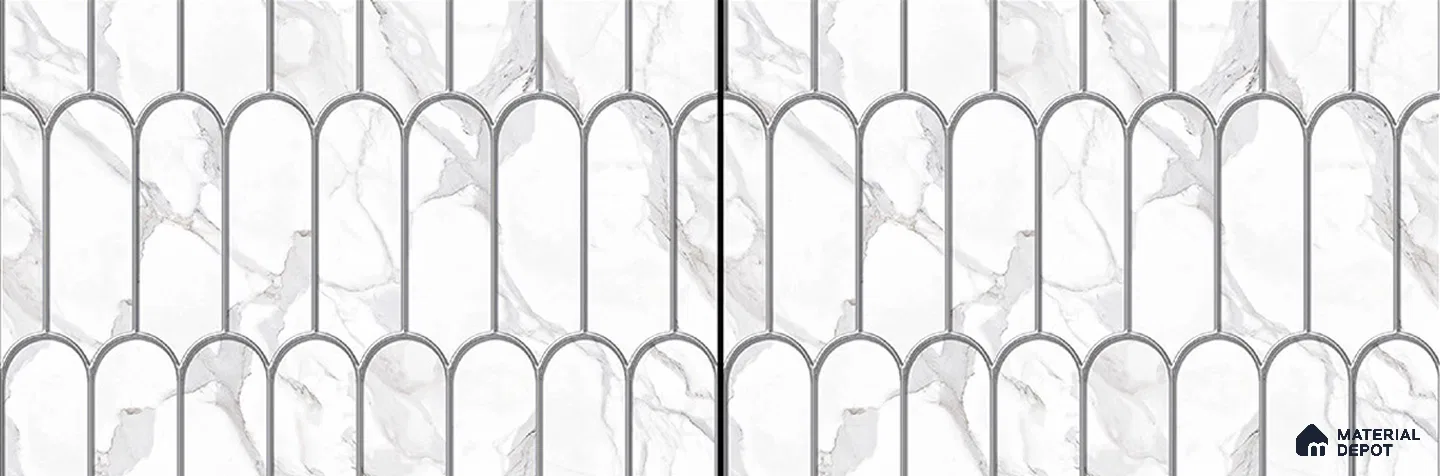 Patterned Wall Tile TL 06242 18 x 12 inch - Ceramic Glossy Finish -7 mm | Suitable for Kitchen