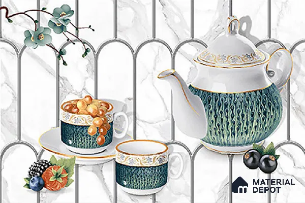 Patterned Tile TL 06242 C 5021 K1 18 x 12 inch Ceramic Glossy Finish - 7 mm