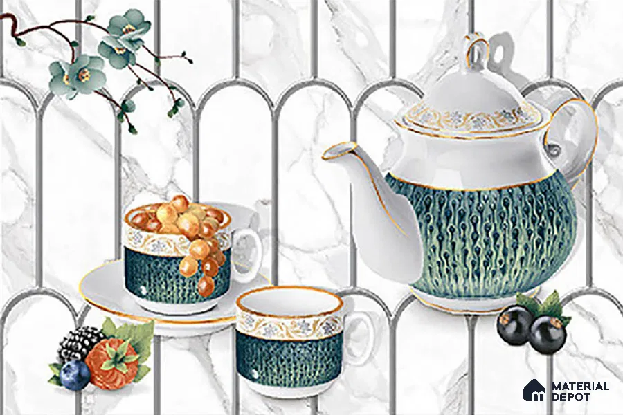 Patterned Tile TL 06242 C 5021 K1 18 x 12 inch Ceramic Glossy Finish - 7 mm
