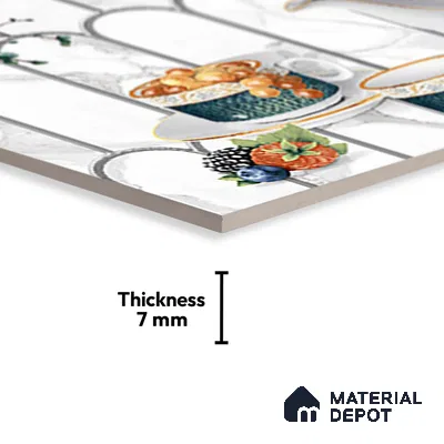 Patterned Tile TL 06242 C 5021 K1 18 x 12 inch Ceramic Glossy Finish - 7 mm