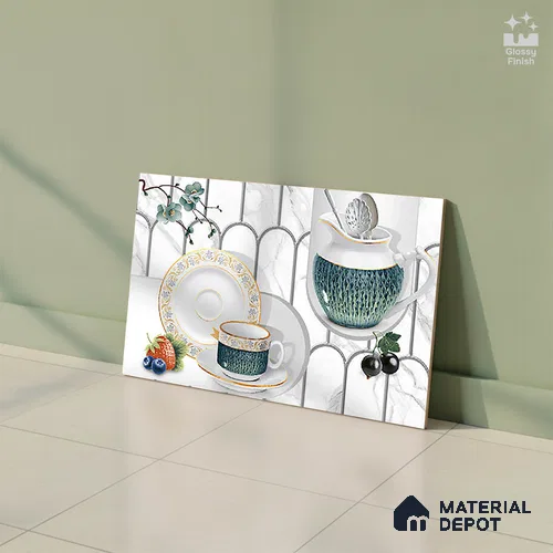Patterned Tile TL 06242 D 5021 K2 18 x 12 inch Ceramic Glossy Finish - 7 mm
