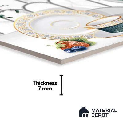 Patterned Tile TL 06242 D 5021 K2 18 x 12 inch Ceramic Glossy Finish - 7 mm