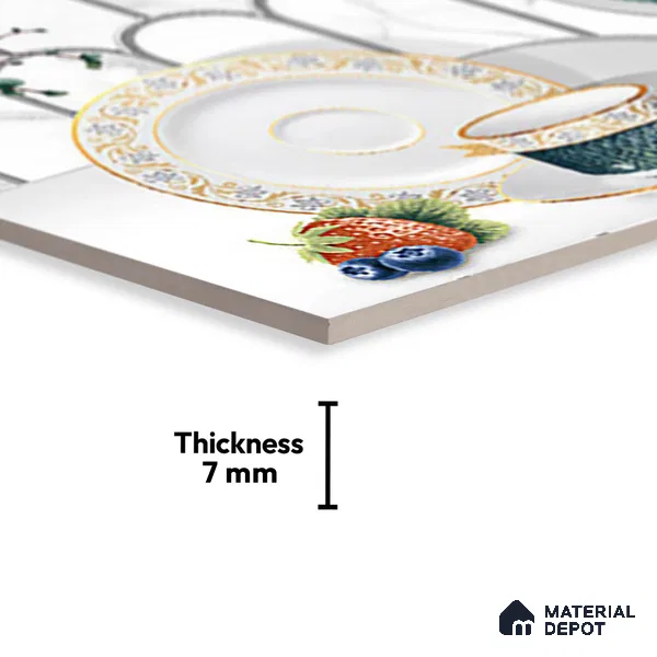Patterned Tile TL 06242 D 5021 K2 18 x 12 inch Ceramic Glossy Finish - 7 mm