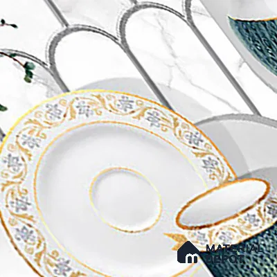 Patterned Tile TL 06242 D 5021 K2 18 x 12 inch Ceramic Glossy Finish - 7 mm