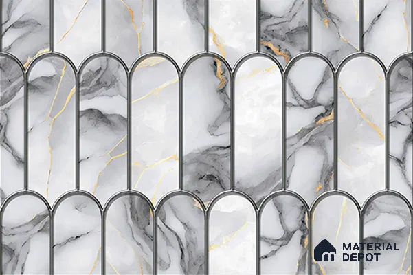 Patterned Wall Tile  TL 06243  18 x 12 inch - Ceramic Glossy Finish -7 mm  | Suitable for Kitchen