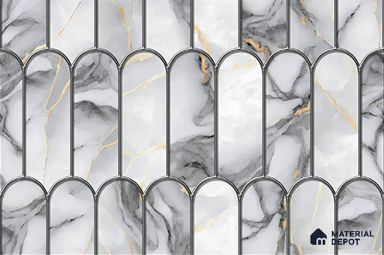 Patterned Wall Tile  TL 06243  18 x 12 inch - Ceramic Glossy Finish -7 mm  | Suitable for Kitchen