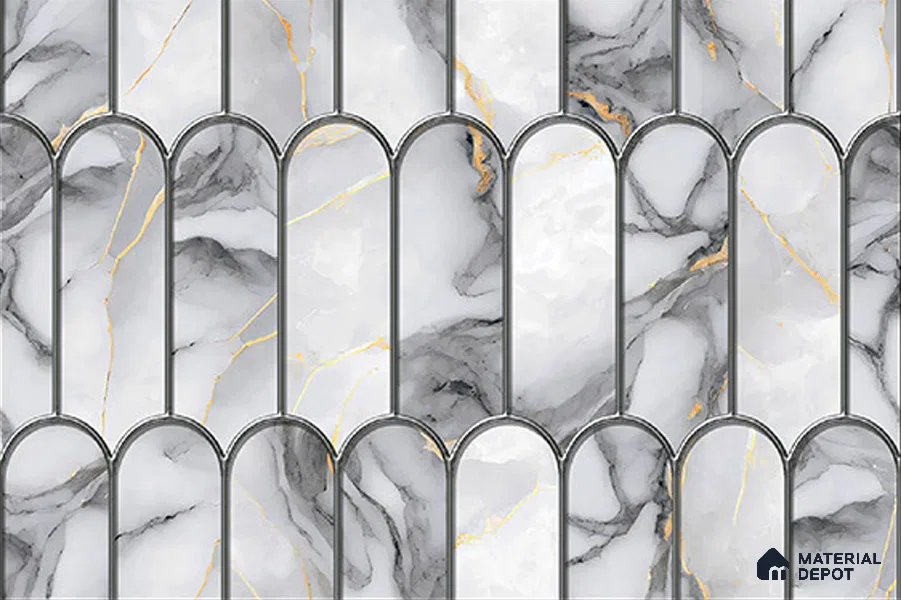 Patterned Wall Tile TL 06243 18 x 12 inch - Ceramic Glossy Finish -7 mm | Suitable for Kitchen