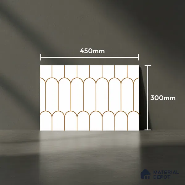 Budget Friendly Subway Wall Tile Value For Money TL 06244  18 x 12 inch - Ceramic Glossy Finish -7 mm  | Suitable for Kitchen & Bathroom