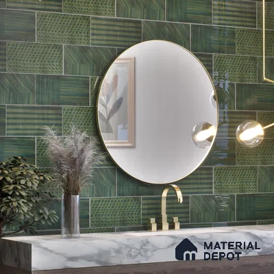 Subway Wall Tile TL 05236 N Coastal Coatings Foliage Decor 12 x 6 inch Vitrified Glossy Finish - 8 mm | 12 Random Faces | Suitable for Accent / Feature Walls, Bathroom, Kitchen Wall & Backsplashes (Sample)