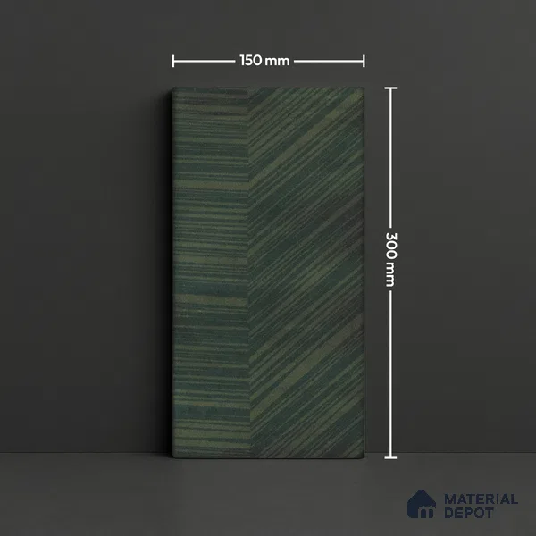 Subway Wall Tile TL 05236 N Coastal Coatings Foliage Decor 12 x 6 inch Vitrified Glossy Finish - 8 mm | 12 Random Faces | Suitable for Accent / Feature Walls, Bathroom, Kitchen Wall & Backsplashes (Sample)