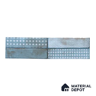 Subway Wall & Floor Tile TL 05232 B Colombiana Cerulean Blue Decor 12 x 3 inch Vitrified Matte Finish - 8 mm | 20 Random Faces | Suitable for Accent / Feature Walls, Bathroom, Kitchen Wall & Backsplashes (Sample)
