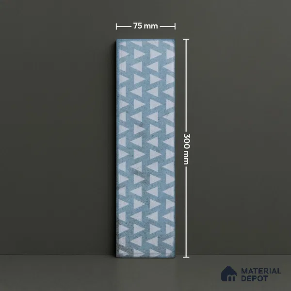 Subway Wall & Floor Tile TL 05232 B Colombiana Cerulean Blue Decor 12 x 3 inch Vitrified Matte Finish - 8 mm | 20 Random Faces | Suitable for Accent / Feature Walls, Bathroom, Kitchen Wall & Backsplashes (Sample)