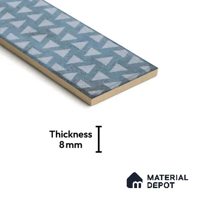 Subway Wall & Floor Tile TL 05232 B Colombiana Cerulean Blue Decor 12 x 3 inch Vitrified Matte Finish - 8 mm | 20 Random Faces | Suitable for Accent / Feature Walls, Bathroom, Kitchen Wall & Backsplashes (Sample)