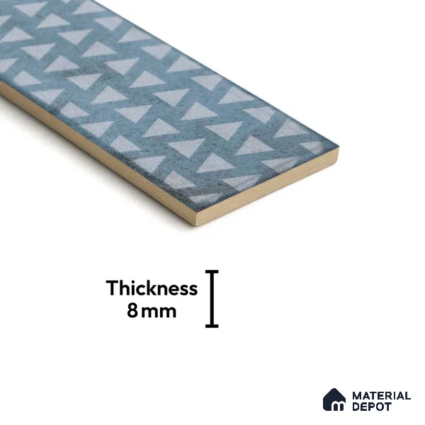 Subway Wall & Floor Tile TL 05232 B Colombiana Cerulean Blue Decor 12 x 3 inch Vitrified Matte Finish - 8 mm | 20 Random Faces | Suitable for Accent / Feature Walls, Bathroom, Kitchen Wall & Backsplashes (Sample)