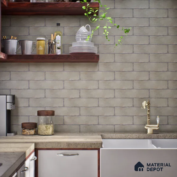 Subway Wall & Floor Tile TL 05232 C Colombiana Heather Weather Base 12 x 3 inch Vitrified Matte Finish - 8 mm | 20 Random Faces | Suitable for Accent / Feature Walls, Bathroom, Kitchen Wall & Backsplashes (Sample)