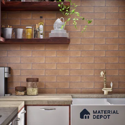 Subway Wall & Floor Tile TL 05232 E Colombiana Burnt Umber Base 12 x 3 inch Vitrified Matte Finish - 8 mm | 20 Random Faces | Suitable for Accent / Feature Walls, Bathroom, Kitchen Wall & Backsplashes (Sample)