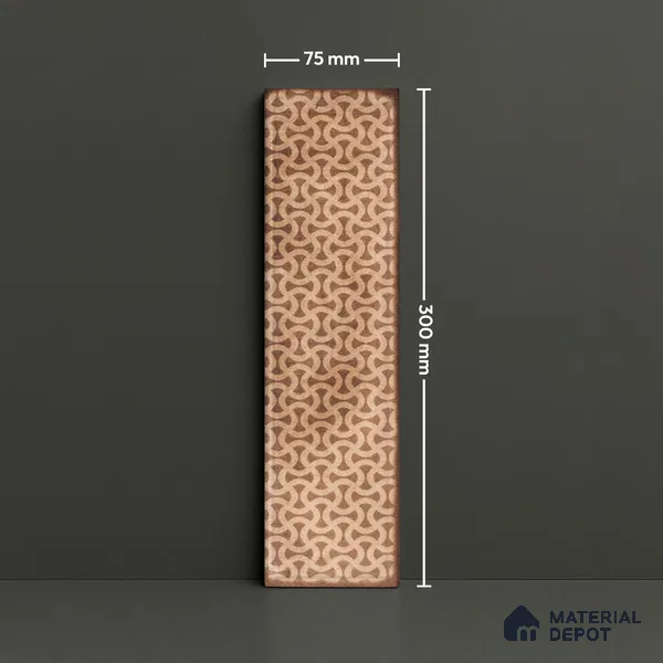 Subway Wall & Floor Tile TL 05232 F Colombiana Burnt Umber Decor 12 x 3 inch Vitrified Matte Finish - 8 mm | 20 Random Faces | Suitable for Accent / Feature Walls, Bathroom, Kitchen Wall & Backsplashes