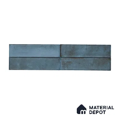 Subway Wall & Floor Tile TL 05232 Colombiana Cerulean Blue Base 12 x 3 inch Vitrified Matte Finish - 8 mm | 20 Random Faces | Suitable for Accent / Feature Walls, Bathroom, Kitchen Wall & Backsplashes