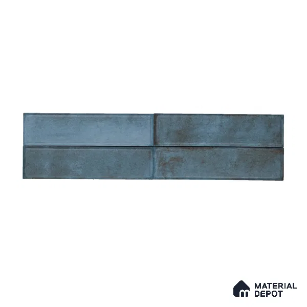 Subway Wall & Floor Tile TL 05232 Colombiana Cerulean Blue Base 12 x 3 inch Vitrified Matte Finish - 8 mm | 20 Random Faces | Suitable for Accent / Feature Walls, Bathroom, Kitchen Wall & Backsplashes