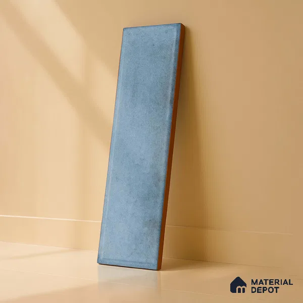 Subway Wall & Floor Tile TL 05232 Colombiana Cerulean Blue Base 12 x 3 inch Vitrified Matte Finish - 8 mm | 20 Random Faces | Suitable for Accent / Feature Walls, Bathroom, Kitchen Wall & Backsplashes