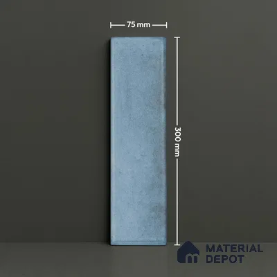 Subway Wall & Floor Tile TL 05232 Colombiana Cerulean Blue Base 12 x 3 inch Vitrified Matte Finish - 8 mm | 20 Random Faces | Suitable for Accent / Feature Walls, Bathroom, Kitchen Wall & Backsplashes