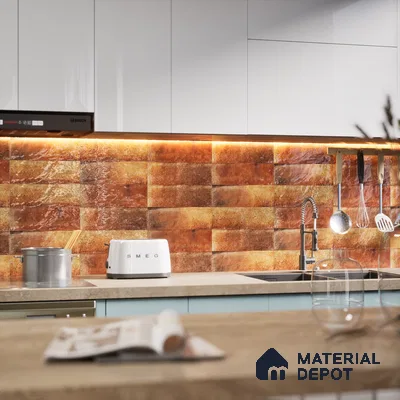 Subway Wall Tile TL 06162 G Harbor Ember Blaze 9 x 3 inch Ceramic Glossy Finish - 10 mm | 68 Random Design | Suitable for Accent / Feature Walls, Bathroom, Kitchen Wall & Backsplashes (Sample)