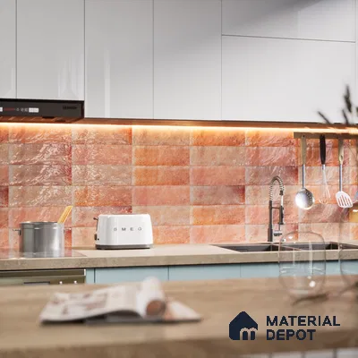 Subway Wall Tile TL 06162 Harbor Coral Glow 9 x 3 inch Ceramic Glossy Finish - 10 mm | 68 Random Design | Suitable for Accent / Feature Walls, Bathroom, Kitchen Wall & Backsplashes (Sample)