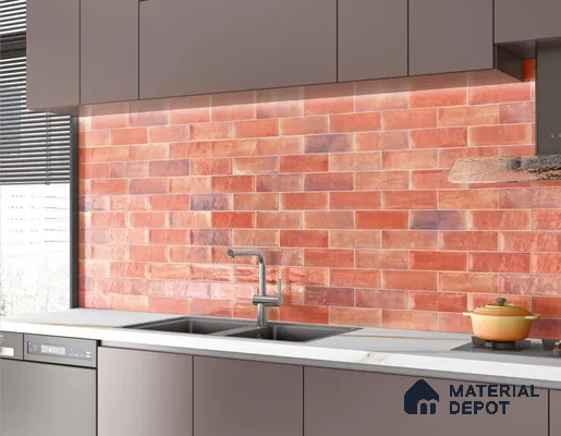 Subway Wall Tile TL 06162 Harbor Coral Glow 9 x 3 inch Ceramic Glossy Finish - 10 mm | 68 Random Design | Suitable for Accent / Feature Walls, Bathroom, Kitchen Wall & Backsplashes (Sample)