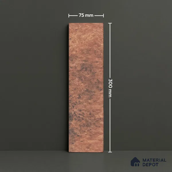 Subway Wall & Floor Tile TL 05228 B Curve Edge Interstellar Lizon Latte 12 x 3 inch Vitrified Matte Finish - 8 mm | 21 Random Faces | Suitable for Accent / Feature Walls, Bathroom, Kitchen Wall & Backsplashes