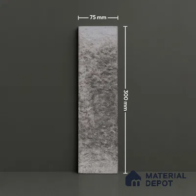 Subway Wall & Floor Tile TL 05228 Curve Edge Interstellar Black Current 12 x 3 inch Vitrified Matte Finish - 8 mm | 21 Random Faces | Suitable for Accent / Feature Walls, Bathroom, Kitchen Wall & Backsplashes