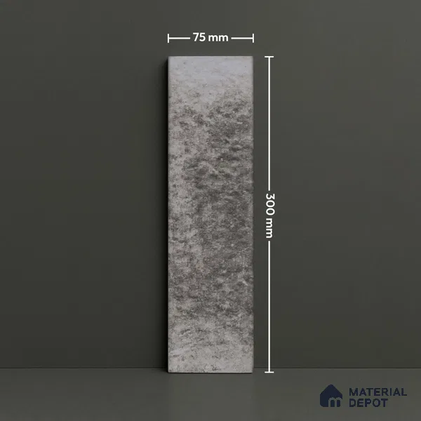 Subway Wall & Floor Tile TL 05228 Curve Edge Interstellar Black Current 12 x 3 inch Vitrified Matte Finish - 8 mm | 21 Random Faces | Suitable for Accent / Feature Walls, Bathroom, Kitchen Wall & Backsplashes