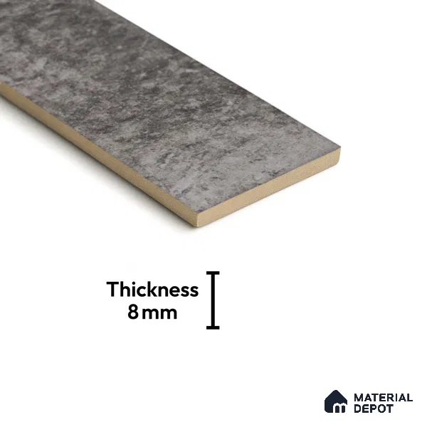Subway Wall & Floor Tile TL 05228 Curve Edge Interstellar Black Current 12 x 3 inch Vitrified Matte Finish - 8 mm | 21 Random Faces | Suitable for Accent / Feature Walls, Bathroom, Kitchen Wall & Backsplashes
