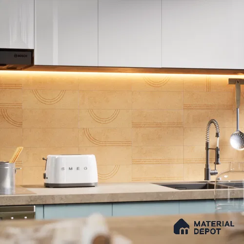 Subway Wall Tile TL 05975 Opal Dust Decor 225 x 75 mm Vitrified Glue Matte Finish - 9 mm | Suitable For Bathroom, Kitchen | 2 mm Spacer is Mandatory
