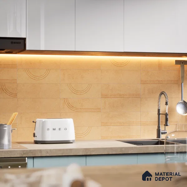 Subway Wall Tile TL 05975 Opal Dust Decor 225 x 75 mm Vitrified Glue Matte Finish - 9 mm | Suitable For Bathroom, Kitchen | 2 mm Spacer is Mandatory (Sample)