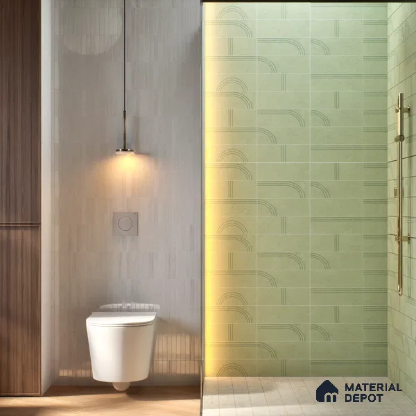 Subway Wall Tile TL 05976 B Opal Mint Plain 225 x 75 mm Vitrified Matte Finish - 9 mm | Suitable For Bathroom, Kitchen | 2 mm Spacer is Mandatory (Sample)