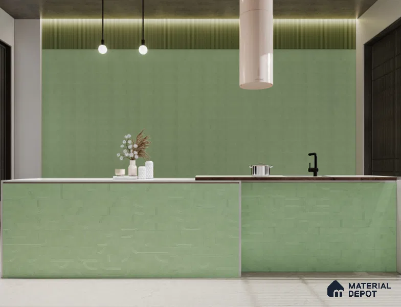 Subway Wall Tile TL 05976 B Opal Mint Plain 225 x 75 mm Vitrified Matte Finish - 9 mm | Suitable For Bathroom, Kitchen | 2 mm Spacer is Mandatory (Sample)