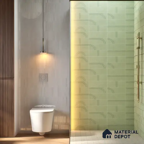 Subway Wall Tile TL 05976 Opal Mint Decor 225 x 75 mm Vitrified Glue Matte Finish - 9 mm | Suitable For Bathroom, Kitchen | 2 mm Spacer is Mandatory