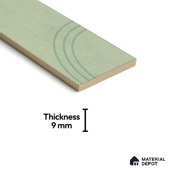 Subway Wall Tile TL 05976 Opal Mint Decor 225 x 75 mm Vitrified Glue Matte Finish - 9 mm | Suitable For Bathroom, Kitchen | 2 mm Spacer is Mandatory (Sample)