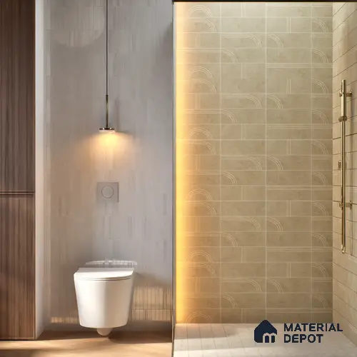 Subway Wall Tile TL 05977 B Opal Olive Plain 225 x 75 mm Vitrified Matte Finish - 9 mm | Suitable For Bathroom, Kitchen | 2 mm Spacer is Mandatory