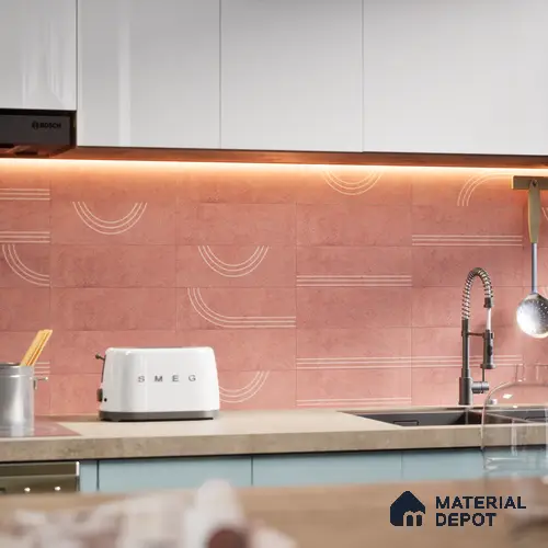 Subway Wall Tile TL 05978 B Opal Pinot Plain 225 x 75 mm Vitrified Matte Finish - 9 mm | Suitable For Bathroom, Kitchen | 2 mm Spacer is Mandatory