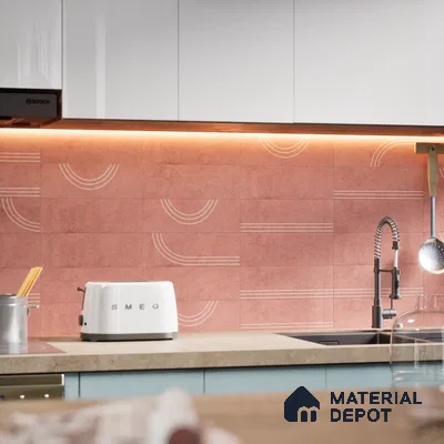 Subway Wall Tile TL 05978 Opal Pinot Decor 225 x 75 mm Vitrified Glue Matte Finish - 9 mm | Suitable For Bathroom, Kitchen | 2 mm Spacer is Mandatory (Sample)